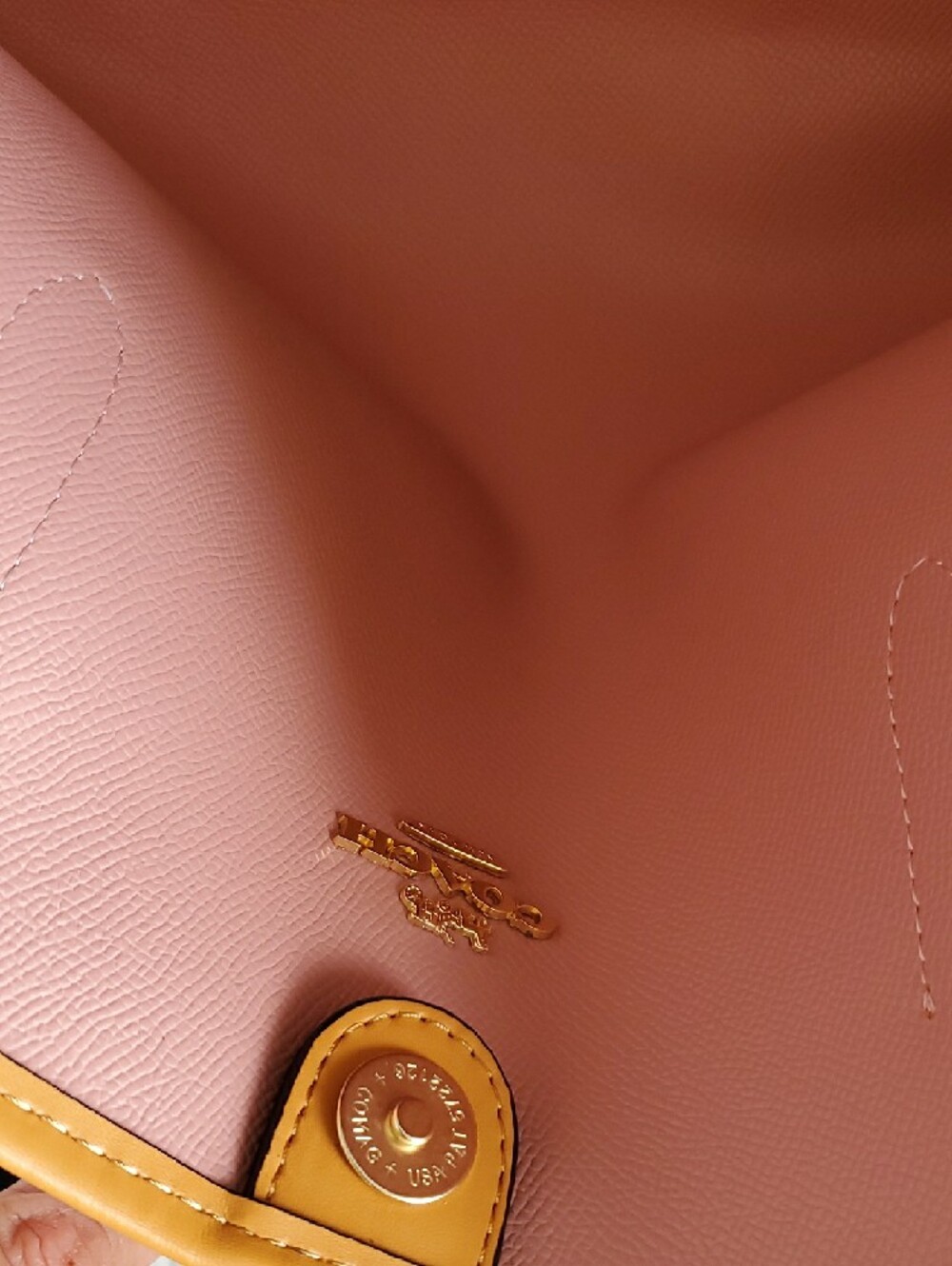 Coach Pink Signature Tote with Tan Trim - Picture 9 of 16